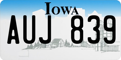 IA license plate AUJ839