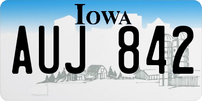 IA license plate AUJ842