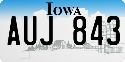 IA license plate AUJ843