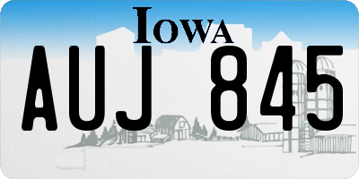 IA license plate AUJ845