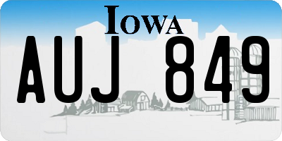 IA license plate AUJ849