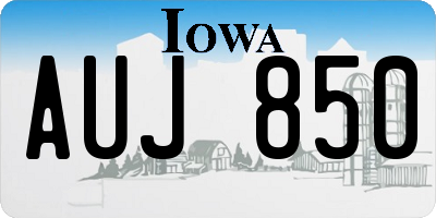 IA license plate AUJ850