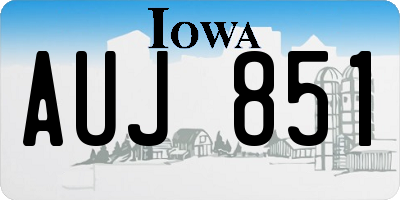 IA license plate AUJ851