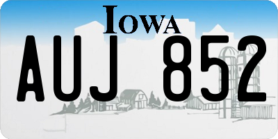 IA license plate AUJ852
