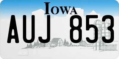 IA license plate AUJ853