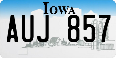 IA license plate AUJ857