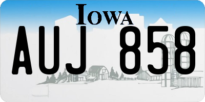 IA license plate AUJ858