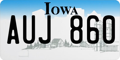 IA license plate AUJ860