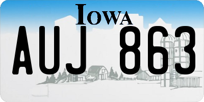 IA license plate AUJ863