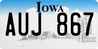 IA license plate AUJ867