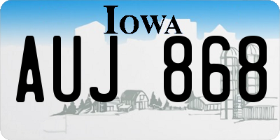 IA license plate AUJ868