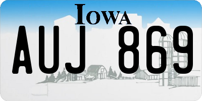 IA license plate AUJ869
