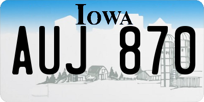 IA license plate AUJ870