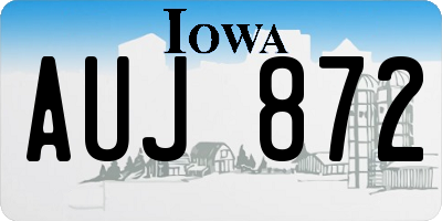 IA license plate AUJ872