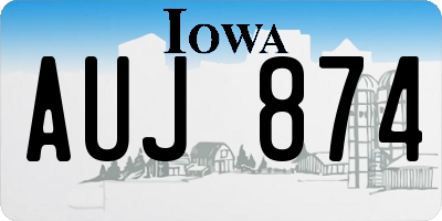 IA license plate AUJ874