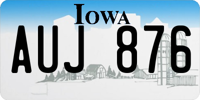 IA license plate AUJ876