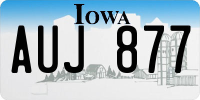 IA license plate AUJ877