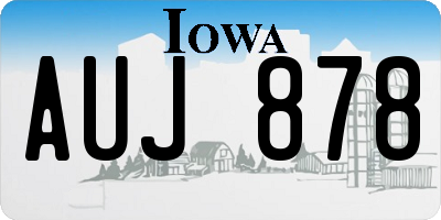 IA license plate AUJ878