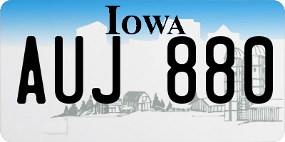 IA license plate AUJ880
