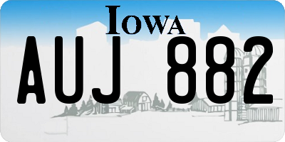 IA license plate AUJ882