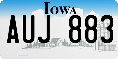 IA license plate AUJ883