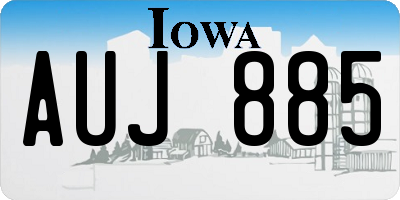 IA license plate AUJ885