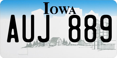 IA license plate AUJ889
