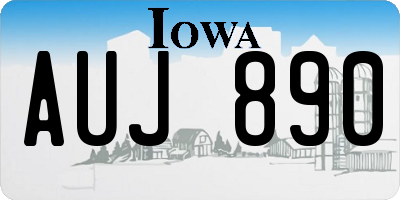 IA license plate AUJ890