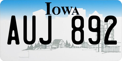 IA license plate AUJ892