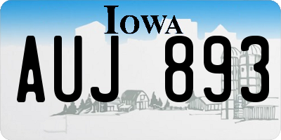 IA license plate AUJ893