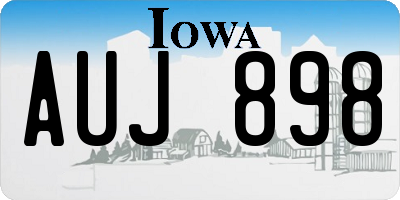 IA license plate AUJ898