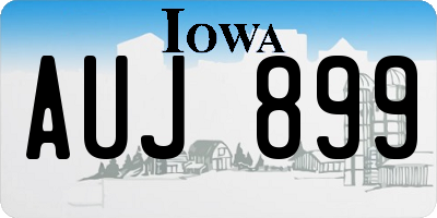 IA license plate AUJ899