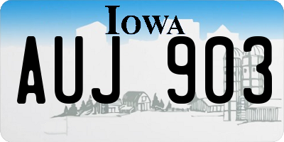 IA license plate AUJ903