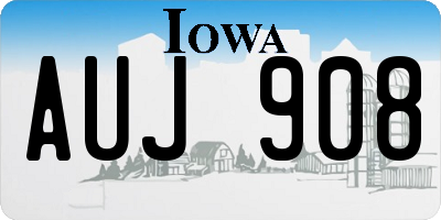 IA license plate AUJ908