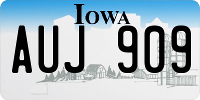 IA license plate AUJ909