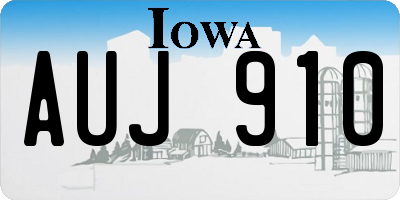 IA license plate AUJ910