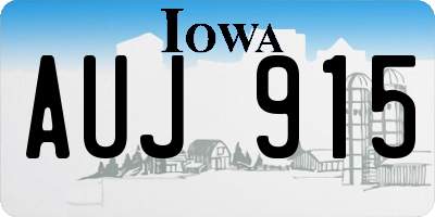 IA license plate AUJ915