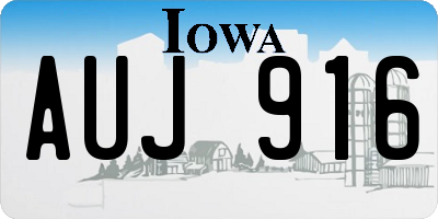 IA license plate AUJ916