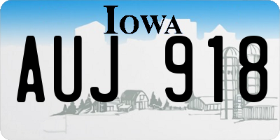 IA license plate AUJ918
