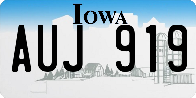 IA license plate AUJ919