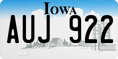 IA license plate AUJ922