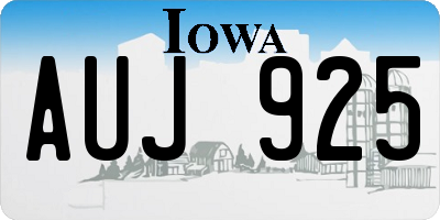 IA license plate AUJ925