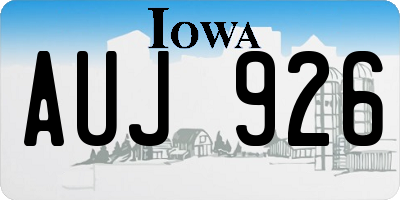 IA license plate AUJ926