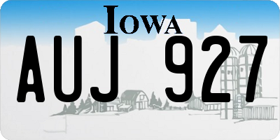 IA license plate AUJ927