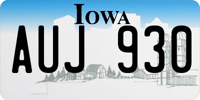IA license plate AUJ930