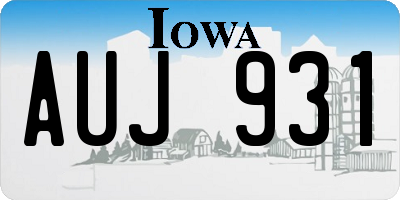 IA license plate AUJ931
