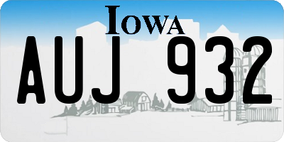 IA license plate AUJ932