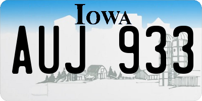 IA license plate AUJ933