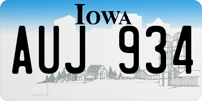 IA license plate AUJ934