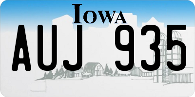 IA license plate AUJ935